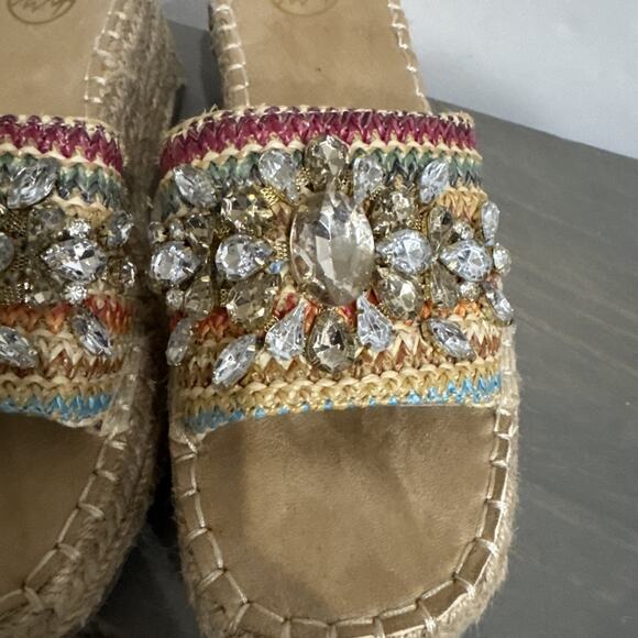 WHITE MOUNTAIN PLATFORM Woman’s SANDALS Rhinestone Colorful Size 7.5 M - Picture 3 of 11
